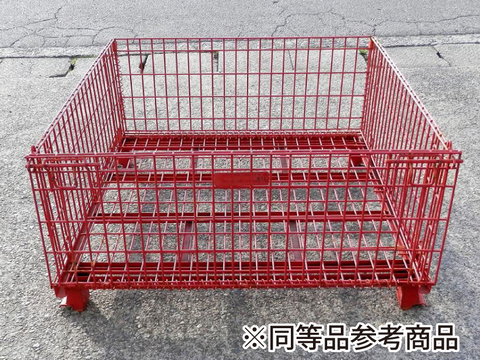 中古定番外RBﾗﾝｸ 1130×1130×550網目50×100 赤［扉全開ﾀｲﾌﾟ］