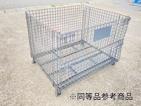 中古ﾒｯｼｭﾊﾟﾚｯﾄ BUP-10RNBﾗﾝｸ 段積金具付 全開ﾀｲﾌﾟ
