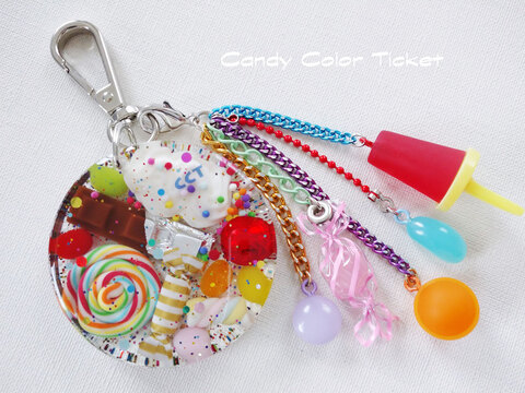 CANDY COLOR TICKET フェイクスイーツ作家様 バッグチャーム 2e2351da61c271940c5e243a5c9781