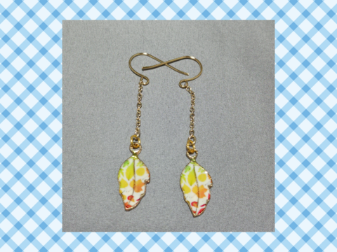 葉っぱロングピアス