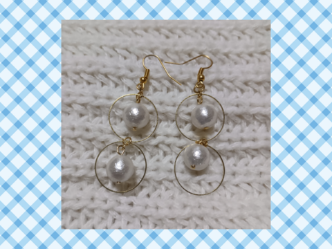 コットンパールピアス