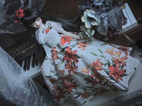 【Amavel】紫陽花ワンピース ♢紫陽花ブルーのふわりワンピース♢trnd950 | Re:tro