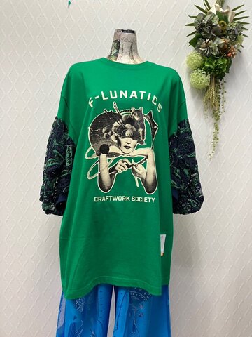 (unisex) くま袖リメイクT×チクなるオリジナル　GreenF-lunatics/rbtxco