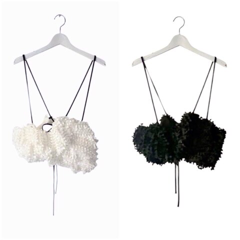 RIBBON ORGANDY BUSTIER (F)/frankygrow