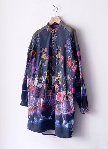 エイジングフラワーロングシャツ/rbtxco 
