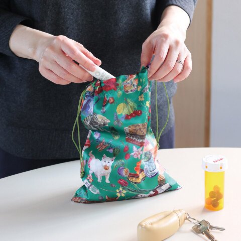 Nathalie Lete Satin drawstring pouch/ナタリーレテ(selected)