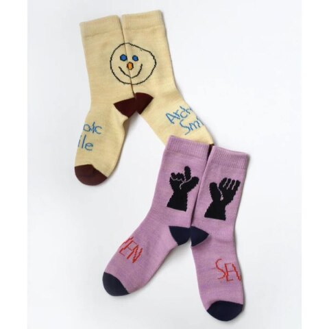 (22.5-24.5cm) No deep meaning. クルーソックス 2P/靴下