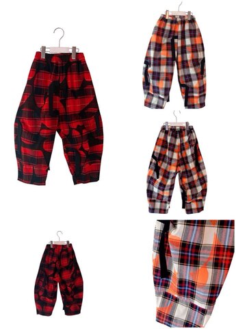 (オトナ)F2/160〜　/FORMED CHECK TAPE  BIG  PANTS/frankygrow