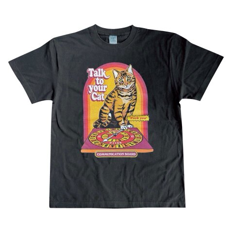 Steven Rhodes Tシャツ【Talk to your cat】Black/selected