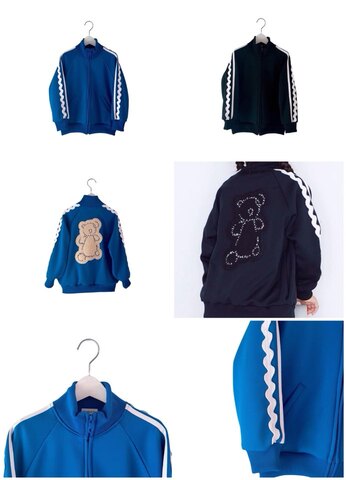 (オトナ)F2/160〜　/KUMA EMBROIDERY PATCH TRACK JACKET/frankygrow