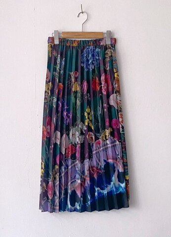 エイジングフラワープリーツスカート/rbtxco 