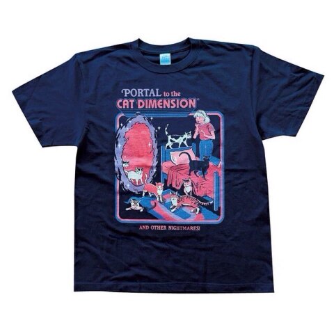 Steven Rhodes Tシャツ【Cat Dimension】Navy /selected