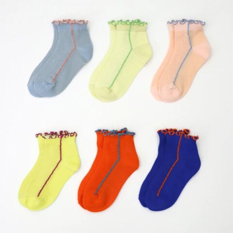 (22-25 10y-ママ) メッシュメロウショートソックス3P/靴下