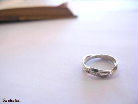 *リボンリング*  -silver-　２連リング