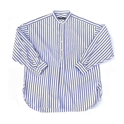 HAVERSACK / Stripe pull-orver band-collar shirts