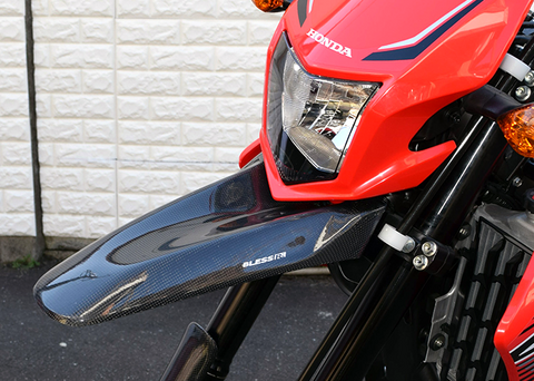 【CRF250M】カーボン・ショートフロントフェンダー（クリア塗装済み品）