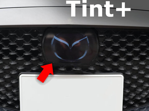 Tint+ マツダ MAZDA2/デミオ DJ3FS/DJ3AS/DJLFS/DJ5FS/DJ5AS フロントエンブレム 用 (スモーク)
