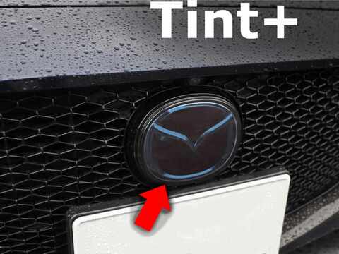 Tint+ マツダ MAZDA3 ファストバック/セダン BP5P/BP8P/BPEP/BPFP/BPFJ3P/BP5R/BP8R/BPEK3R/BPFJ3R 前期/後期 フロントエンブレム 用 (スモーク)