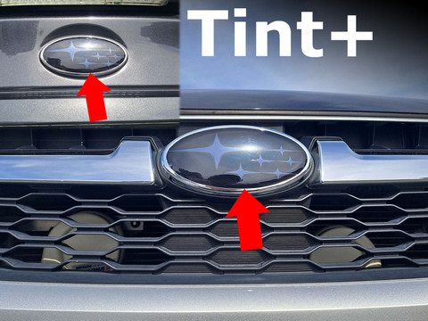 Tint+ スバル インプレッサG4 GJ2/GJ3/GJ6/GJ7 前後エンブレム 用 (スモーク)