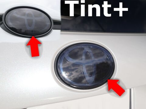 Tint+ トヨタ アクア MXPK11 GRスポーツ 前後エンブレム 用 (スモーク)