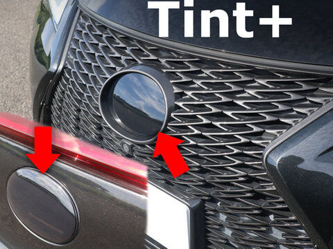 Tint+ レクサス UX200/UX250h/UX300h/UX300e MZAA10/MZAH10/MZAH11/MZAH15/MZAH16/KMA10 前後エンブレム 用 (★ブラックスモーク)
