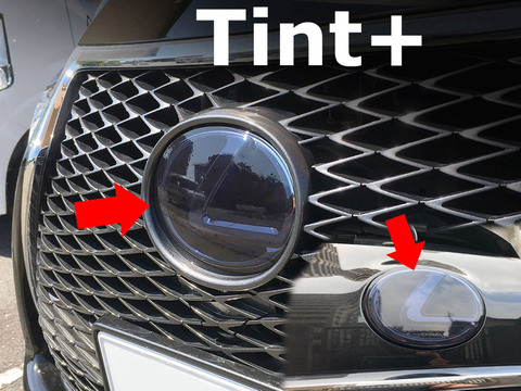 Tint+ レクサス NX300h AYZ15/AYZ10 前期 前後エンブレム 用 (スモーク)