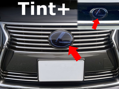 Tint+ レクサス LS600h UVF45/UVF46 後期 前後エンブレム 用 (スモーク)