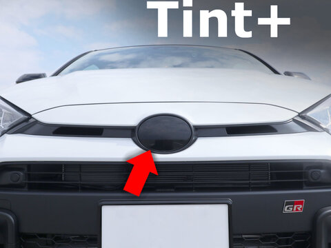 Tint+ トヨタ GRヤリス GXPA16/MXPA12 前期/後期 フロントエンブレム 用 (★ブラックスモーク)