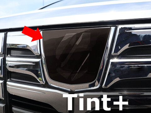 Tint+ トヨタ アルファード 30系 前期 レーダーブレーキなし フロントエンブレム 用 (★ブラックスモーク)