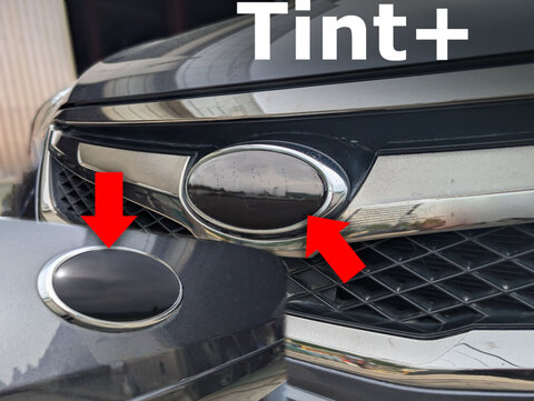 Tint+ スバル レガシィ B4 BM9/BMG/BMM 後期 D/E/F型 前後エンブレム 用 (★ブラックスモーク)