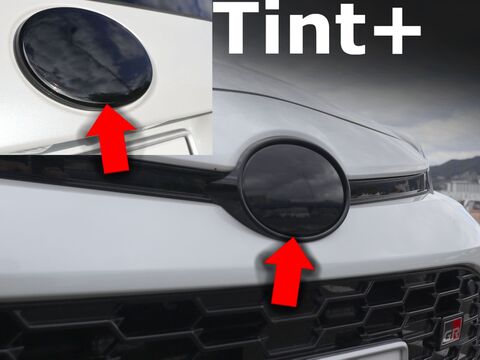 Tint+ トヨタ アクア MXPK11 GRスポーツ 前後エンブレム 用 (★ブラックスモーク)
