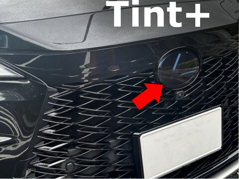 Tint+ レクサス RX350/RX500h/RX450h+ TALA10/TALA15/TALH17/AALH10/AALH15/AALH16 フロントエンブレム 用 前単品 (スモーク)