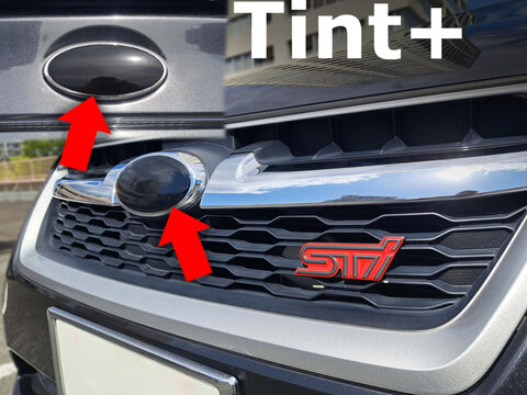 Tint+ スバル インプレッサG4 GJ2/GJ3/GJ6/GJ7 前後エンブレム 用 (★ブラックスモーク)
