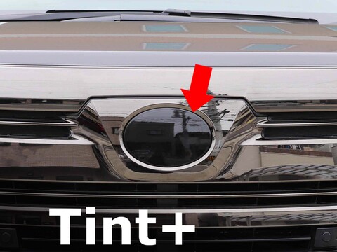 Tint+ トヨタ ヴェルファイア AGH30W/AGH35W/AYH30W/GGH30W/GGH35W 前期 レーダーブレーキ搭載車 フロントエンブレム 用 (★ブラックスモーク)