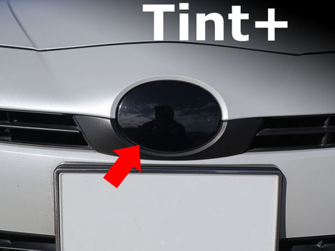 Tint+ トヨタ プリウス ZVW50/ZVW51/ZVW55 後期 フロントエンブレム 用 (★ブラックスモーク)