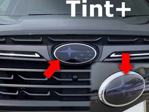 Tint+ スバル フォレスター SK5/SK9/SKE 後期 D/E/F型 前後エンブレム 用 (スモーク)