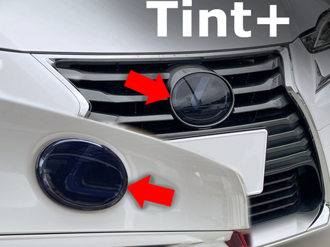 Tint+ レクサス IS300h AVE30/AVE35 前期/中期 前後エンブレム 用 (★ブラックスモーク)