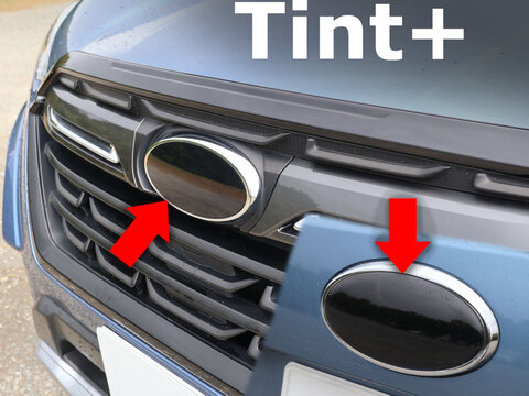 Tint+ スバル フォレスター SK5/SK9/SKE 後期 D/E/F型 前後エンブレム 用 (★ブラックスモーク)