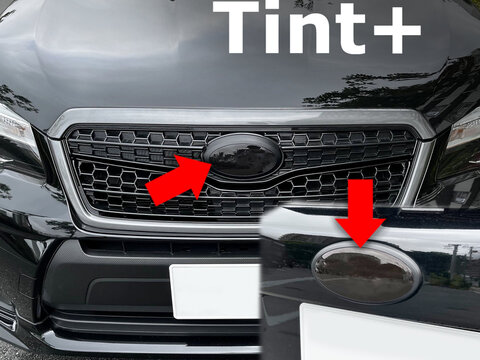 　Tint+ スバル フォレスター SJ5/SJG 後期 A/B/C/D/E型 オプショングリル交換車 前後エンブレム 用 (★ブラックスモーク)