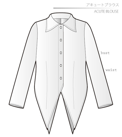 アキュートブラウス　女性Ｍサイズ【ダウンロード型紙】