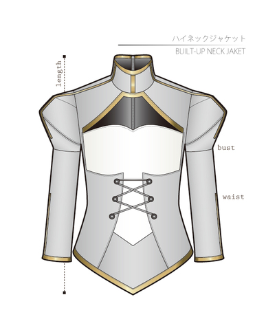 Built-Up Neck Jacket Men's-LL size [Letter paper download pattern]