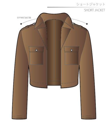 Short Jacket Ladies'-M size [Letter paper download pattern]
