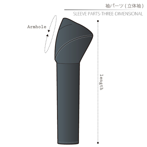 袖パーツ（立体袖）４０サイズ【ダウンロード型紙】