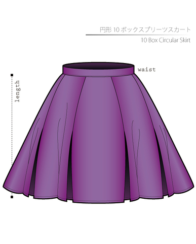 10 Box Circular Skirt Men's-LL size [Letter paper download pattern]