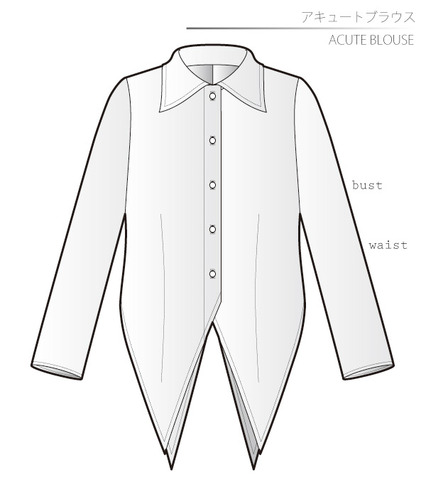 Acute blouse Ladies'-M size [Letter paper download pattern]