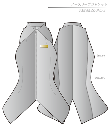 Sleeveless jacket Ladies'-LL size [Letter paper download pattern]