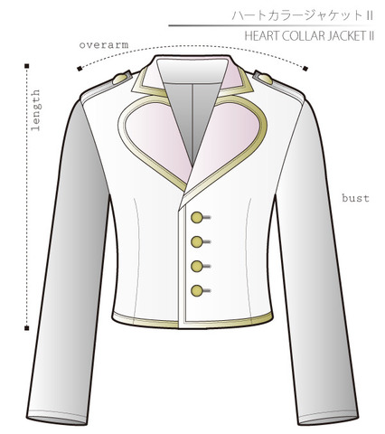 Heart Collar Jacket 2 Ladies'-M size [Letter paper download pattern]