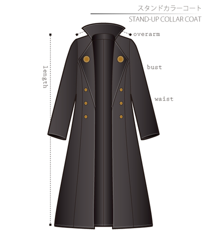 Stand Collar Coat Ladies-M size [Letter paper download pattern]