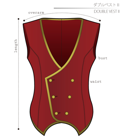 Double Vest 2 Ladies'-M size [Letter paper download pattern]