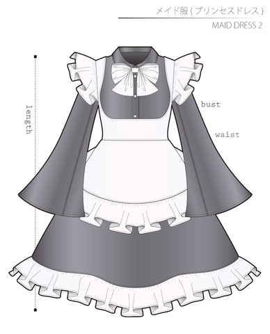 Maid dress 2 Ladies'-L size [A4 paper download pattern]